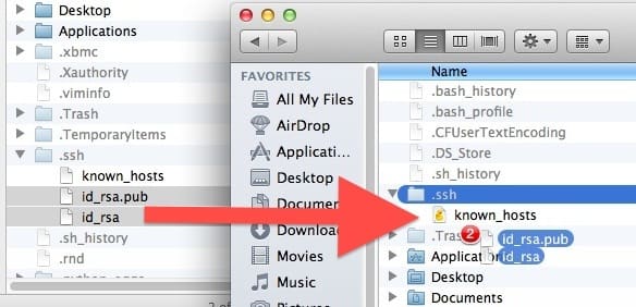 Миграция ключей SSH через Finder