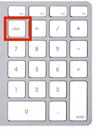 Клавиша Num Lock на клавиатуре Mac