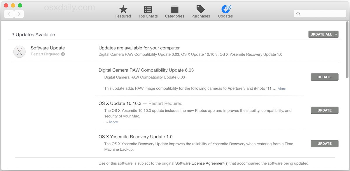 OS X 10.10.3 Обновление обновлений доступно для всех пользователей Mac