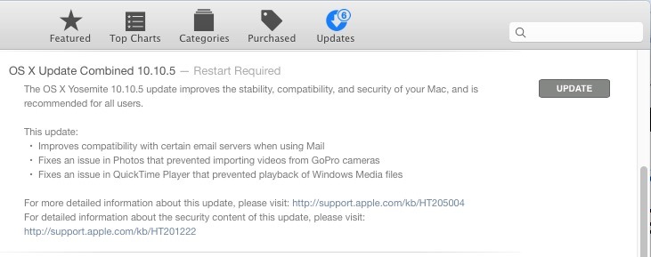 OS X 10.10.5 Обновление Йосемиты