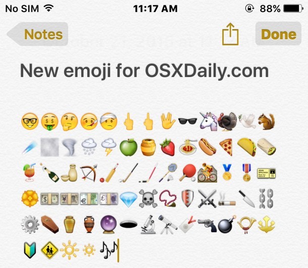 Новый Emoji в iOS 9.1 и 10.11.1