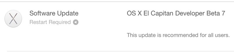 OS X El Capitan разработчик бета 7