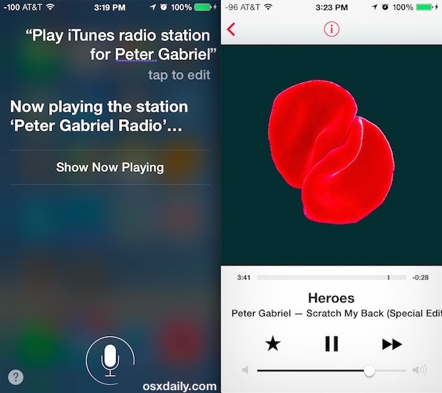 Команды Siri iTunes Radio