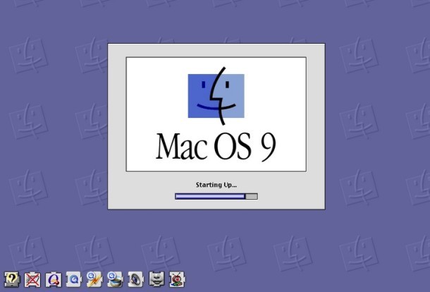 Экран загрузки Mac OS 9 с расширениями