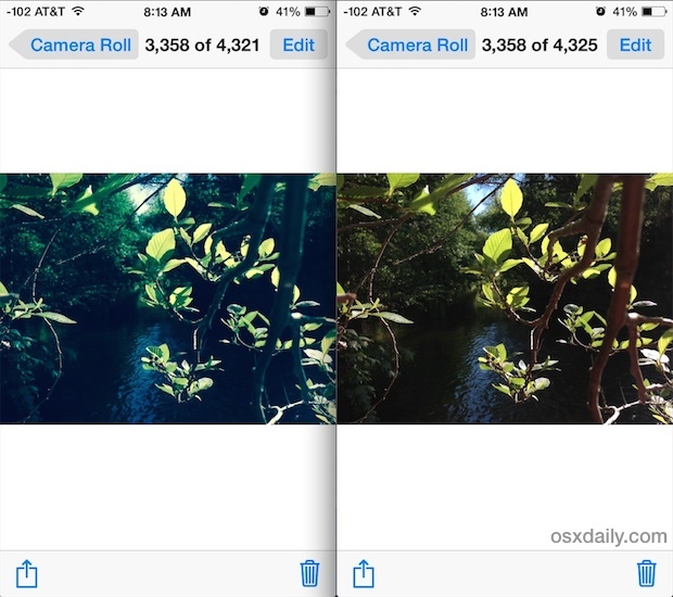Восстановить исходное нефильтрованное изображение с отфильтрованной фотографии в iOS