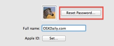 Сброс пароля Mac из системных настроек