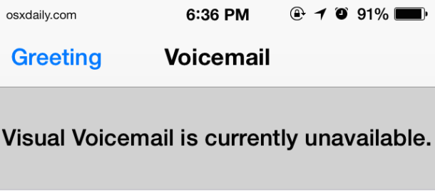 Голосовая почта недоступна на iPHone