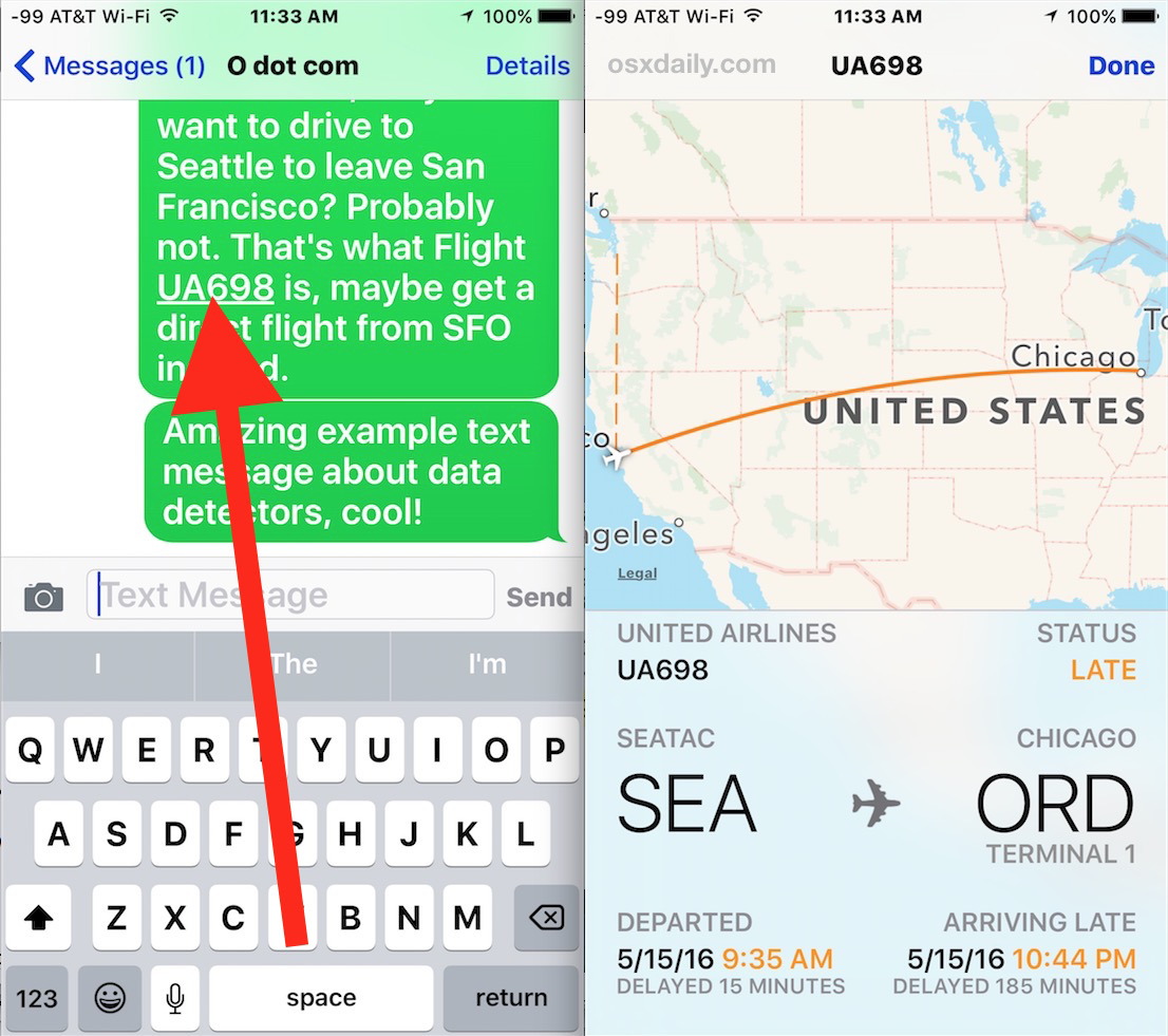 Получите информацию о рейсе на iPhone быстро с помощью крана