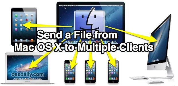 Отправить файл с Mac на несколько компьютеров Mac и iOS