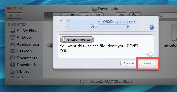 Отправьте файл с Mac на несколько клиентов OS X и iOS