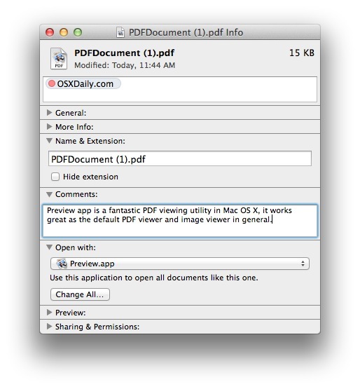 Изменение стандартного приложения просмотра PDF в Mac OS X