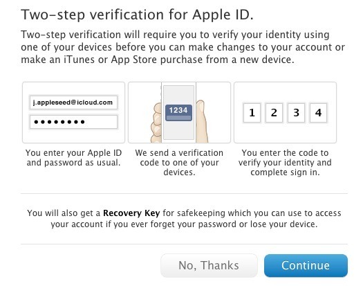 Настройте двухэтапную аутентификацию для Apple ID.