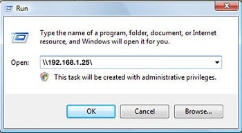 Подключение к файловому ресурсу Mac из команды «Выполнить Windows»