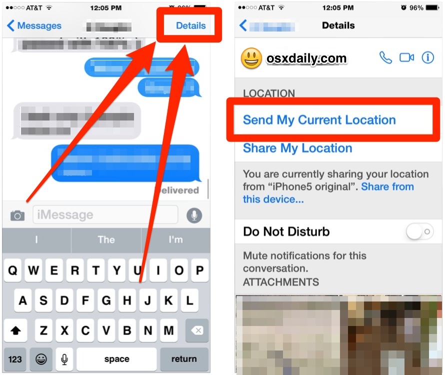 Отправить текущее местоположение iPhone через приложение «Сообщения»
