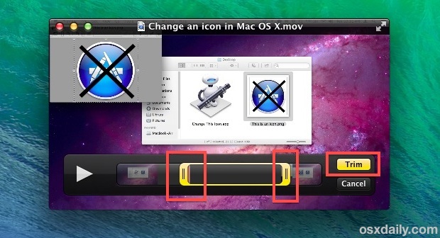 Обрезать видео с помощью QuickTime в Mac OS X