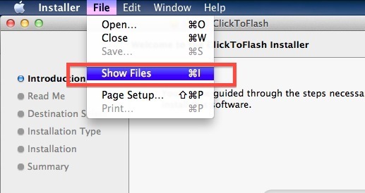 Показывать файлы, которые будут установлены в OS X