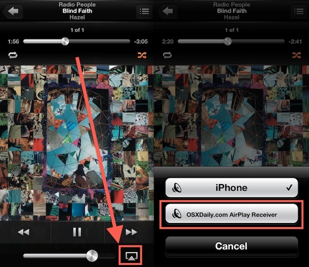 Отправьте музыку в приемник AirPlay в iOS