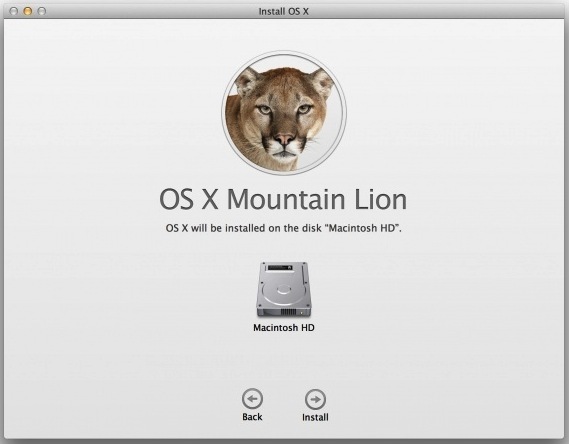 Экран установки OS X