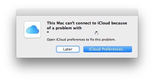 Ошибки iCloud macOS Sierra