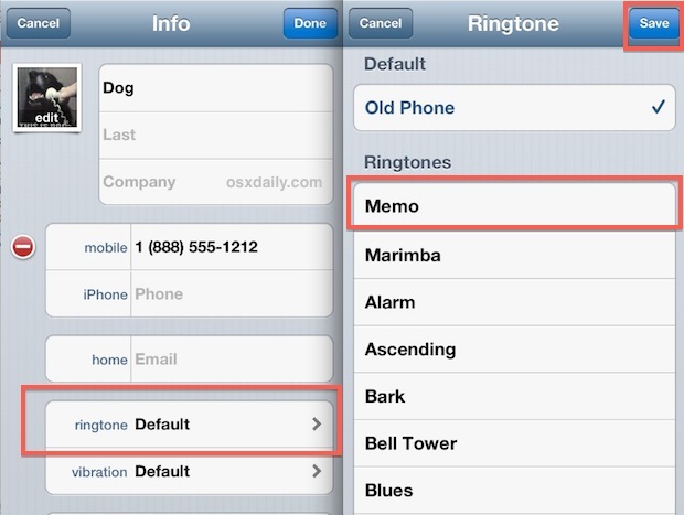 Назначение пользовательской записи голоса в качестве мелодии звонка на iPhone