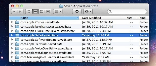 Отключить резюме для каждого приложения в OS X Lion