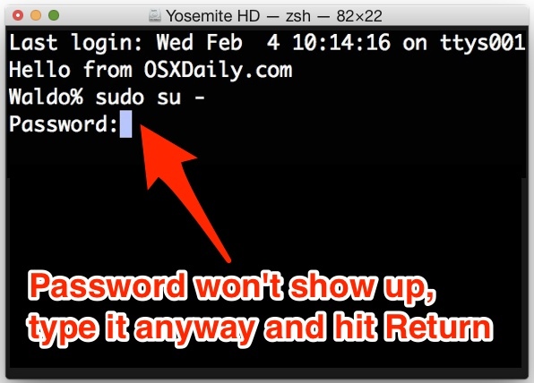 Ввод пароля в терминал не будет отображаться, это преднамеренно