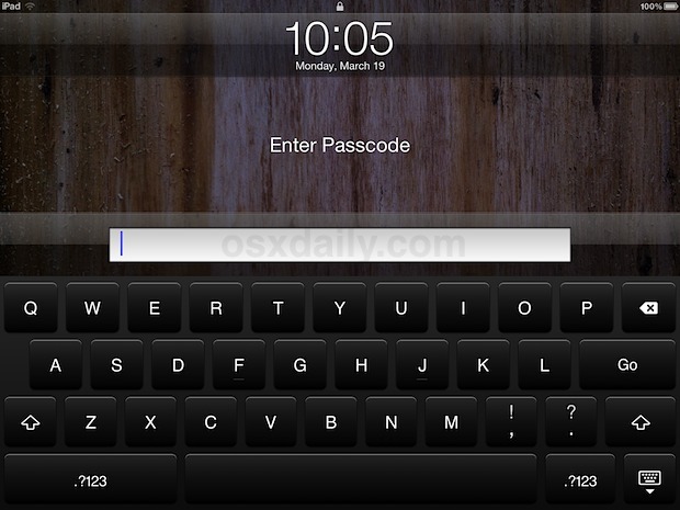 Защитный экран iPad со сложным паролем