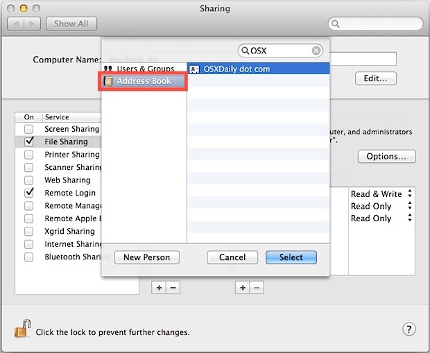 Совместное использование файлов на Mac без создания новой учетной записи пользователя с идентификатором Apple
