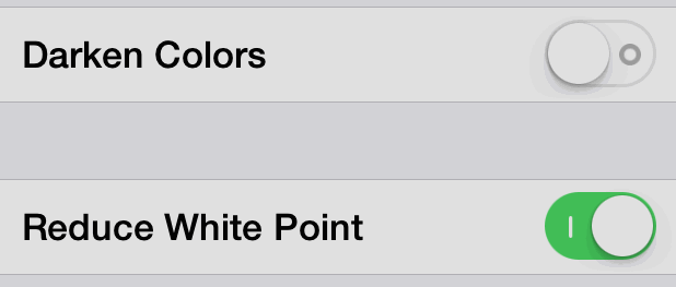 Уменьшить White Point в iOS - включить и выключить пример GIF