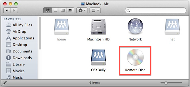 Удаленный диск на MacBook Air