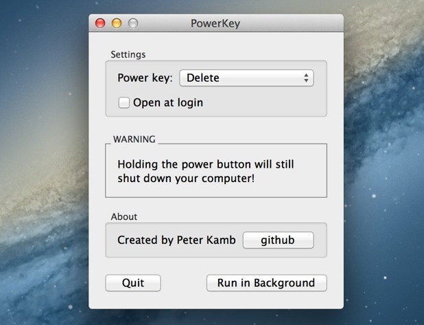 Удалите ключ удаления, чтобы он функционировал как переадресация в Mac OS X