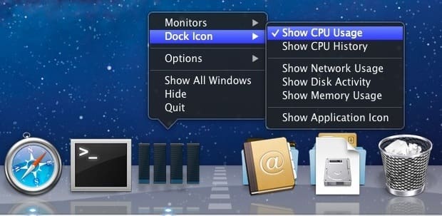 Включить монитор активности док-станции в Mac OS X